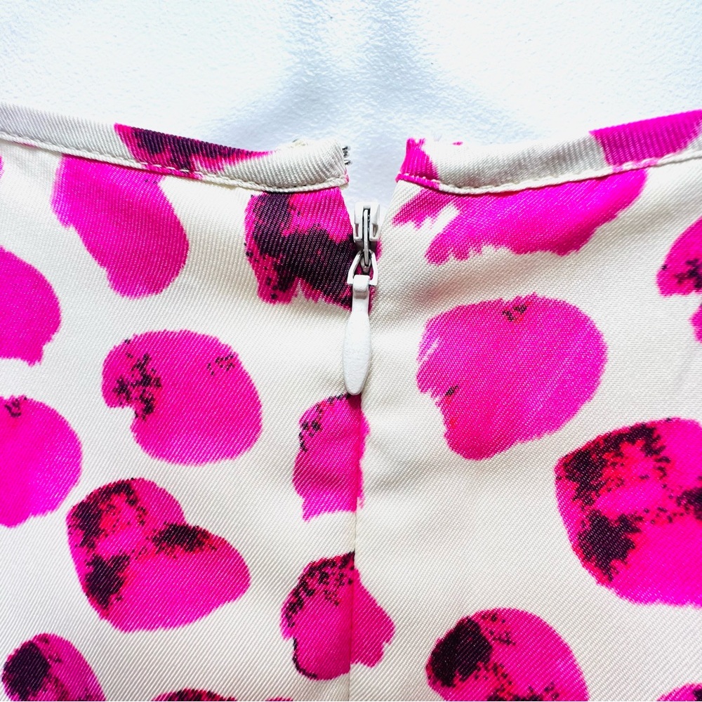 THE LIMITED Pink Off White Leopard Satin Sheath Dress 3/4 Sleeve Size 4 - Picture 11 of 14